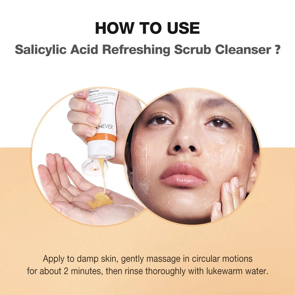 SKINEVER Salicylic Refreshing Scrub Cleanser-Facial wash