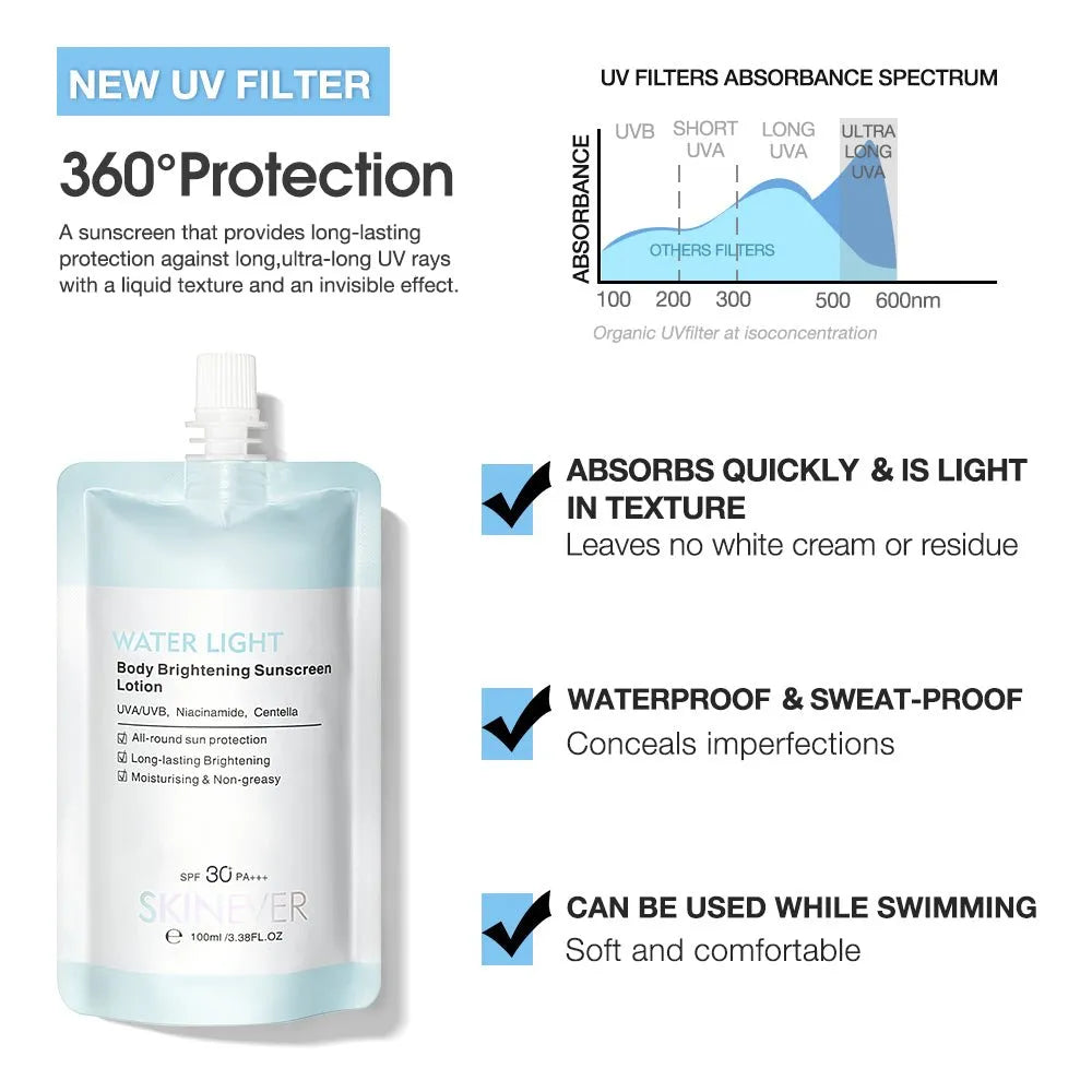 SKINEVER Water Light Body Brightening Sunscreen Lotion